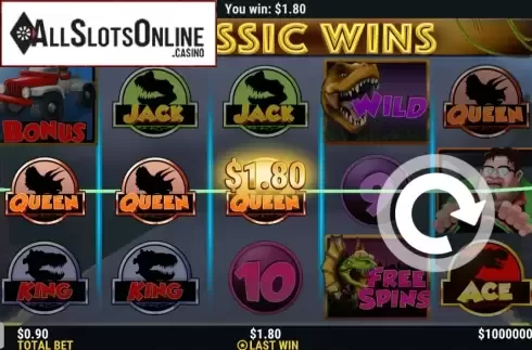 Win Screen 2. Jurassic Wins from Slot Factory