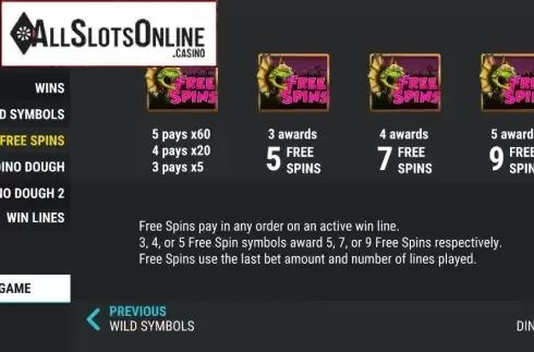 Paytable 4. Jurassic Wins from Slot Factory