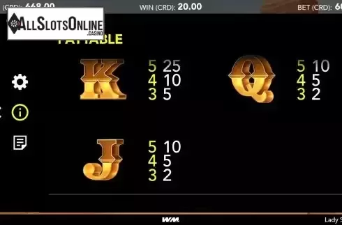 Paytable screen 3