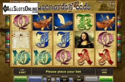 Screen4. Leonardo's Code from Greentube
