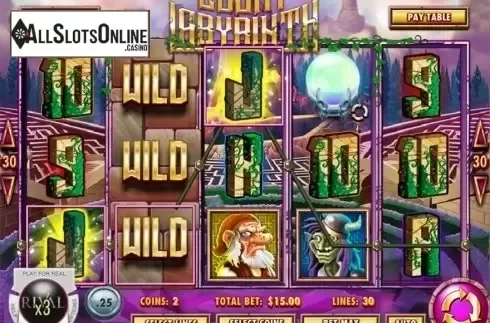 Wild win screen. Lucky Labyrinth from Rival Gaming