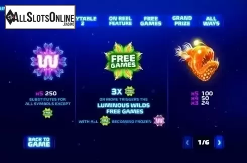 Paytable 1. Luminous Life from Playtech
