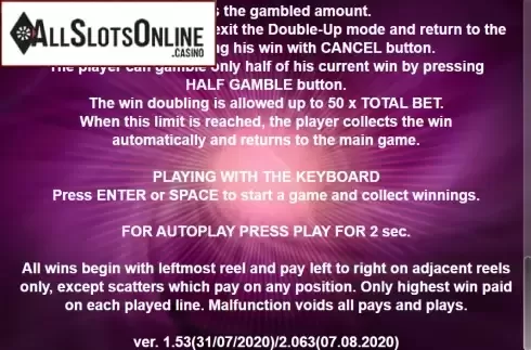 Paytable 4. Magic Crown from Casino Technology