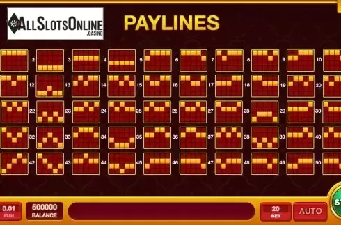 Paylines screen