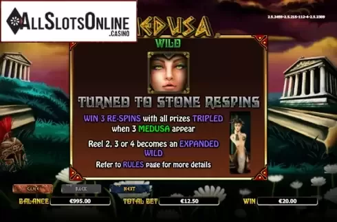 Paytable 1. Medusa (NextGen) from NextGen