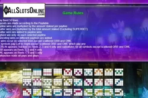 Paytable 4. Merlins Millions Superbet HQ from NextGen