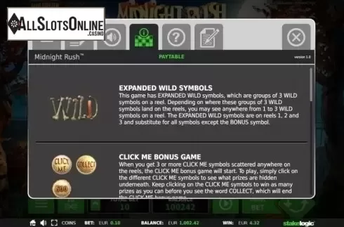 Features 1. Midnight Rush from StakeLogic