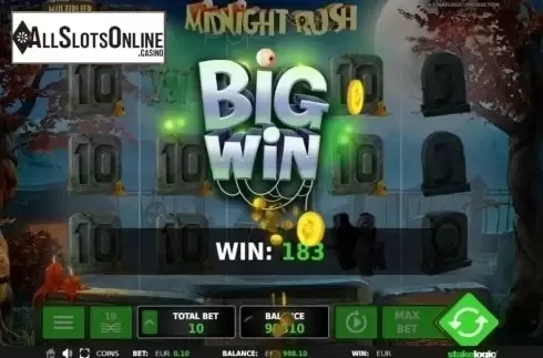 Wn Screen. Midnight Rush from StakeLogic