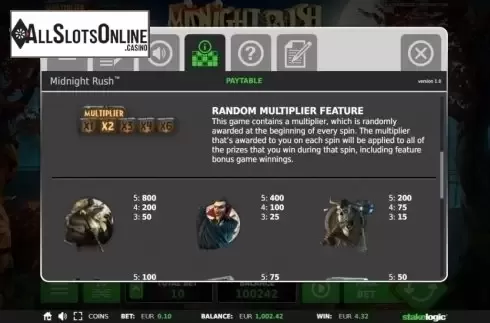 Features 2. Midnight Rush from StakeLogic