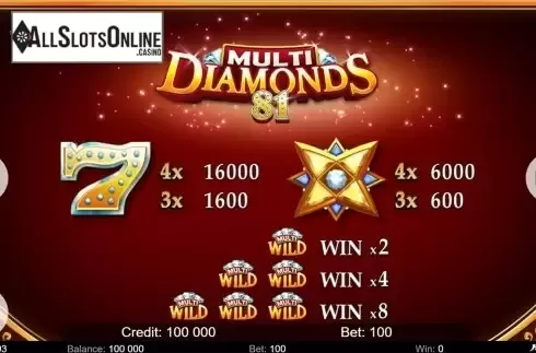 Paytable . Multi Diamonds 81 from KAJOT