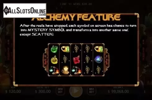 Alchemy Feature screen