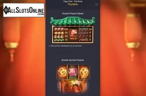 Paytable. Piggy Gold (PG Soft) from PG Soft