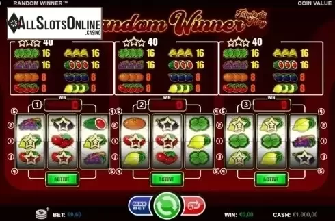 Reel Screen. Random Winner Triple Play Slot from Betsson Group