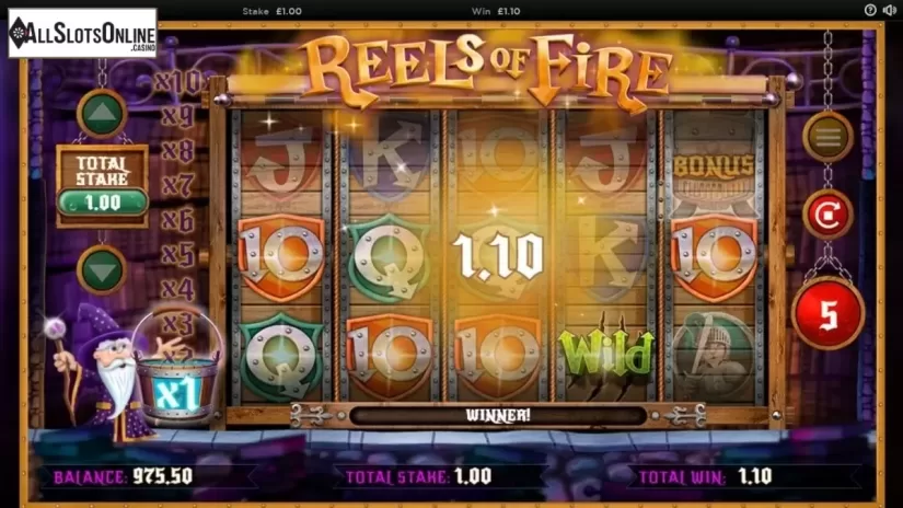 Wild Win screen 2. Reels of Fire from CORE Gaming