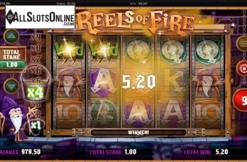 Wild Win screen. Reels of Fire from CORE Gaming