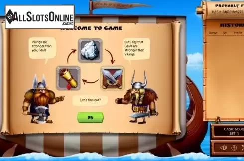Information Screen. Rock vs Paper: Viking’s mode from Evoplay Entertainment