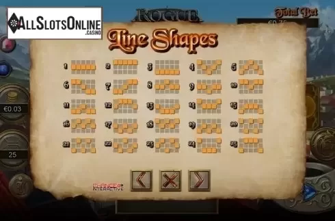 Paylines. Rogue Treasure from Reel Play