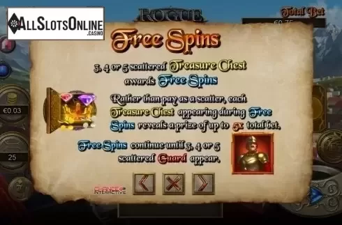 Paytable 2. Rogue Treasure from Reel Play