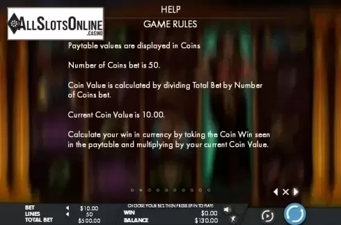 Paytable 2. Sahara Queen from Genesis