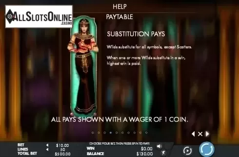Paytable 4. Sahara Queen from Genesis