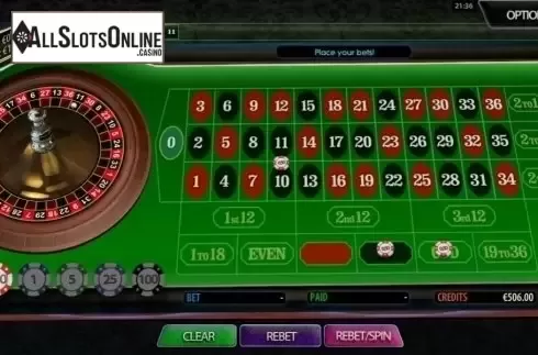 Game Screen 2. Single Zero Roulette (MultiSlot) from MultiSlot