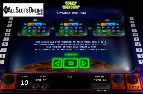 Screen3. Space Invaders from Playtech