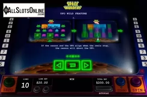 Screen4. Space Invaders from Playtech