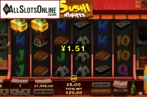 Win Screen. Sushi Nights from XIN Gaming