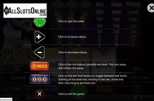 Screen2. The King Panda from Booming Games