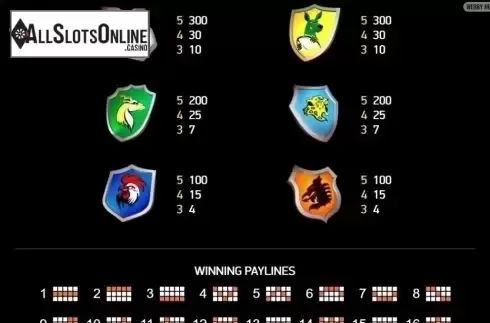 Paytable. Webby Heroes from Platipus