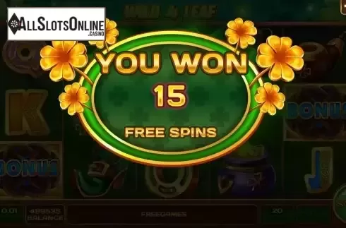 Free Spins screen