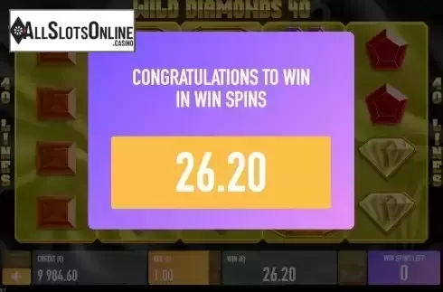 Win Free Spins screen