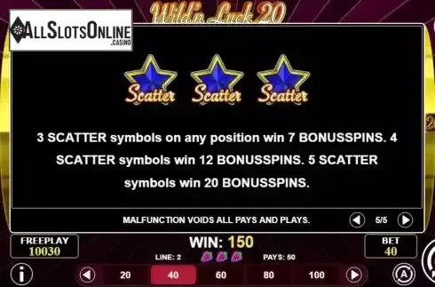 Free Spins feature screen