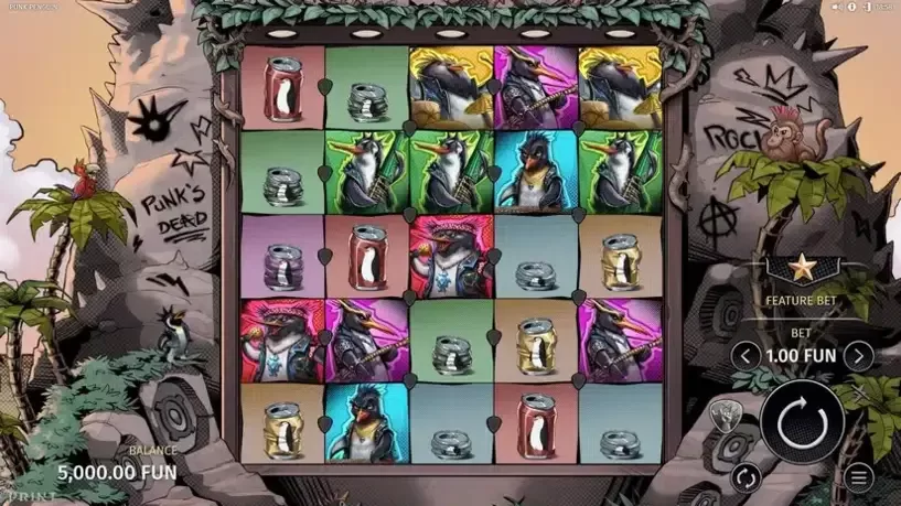 Punk Penguin slot screenshot 