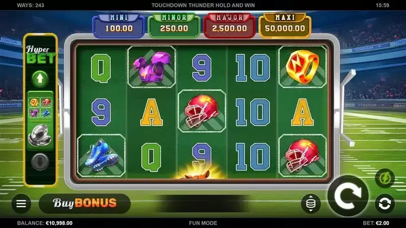 Touchdown Thunder Hold and Win slot screenshot 1
