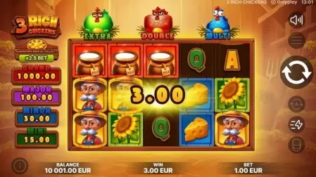 3 Rich Chickens slot screenshot 2