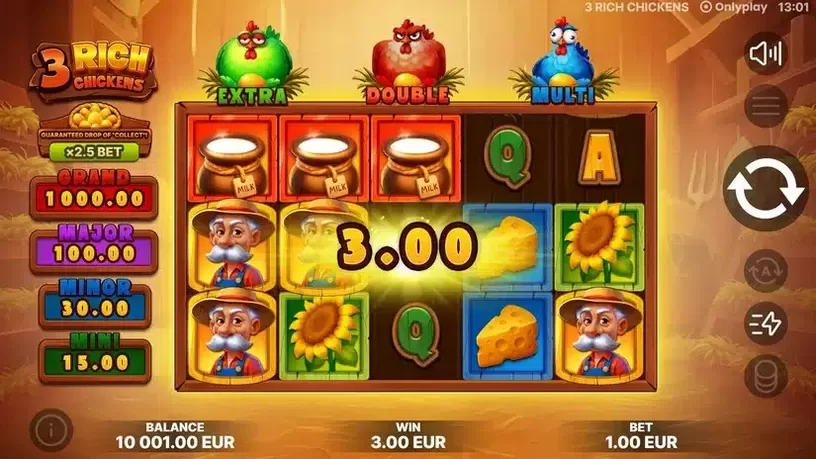 3 Rich Chickens slot screenshot 2