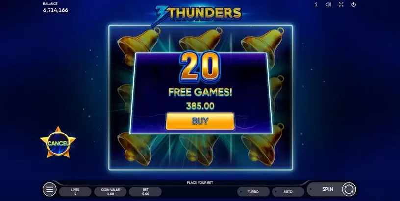 3 Thunders slot screenshot 3