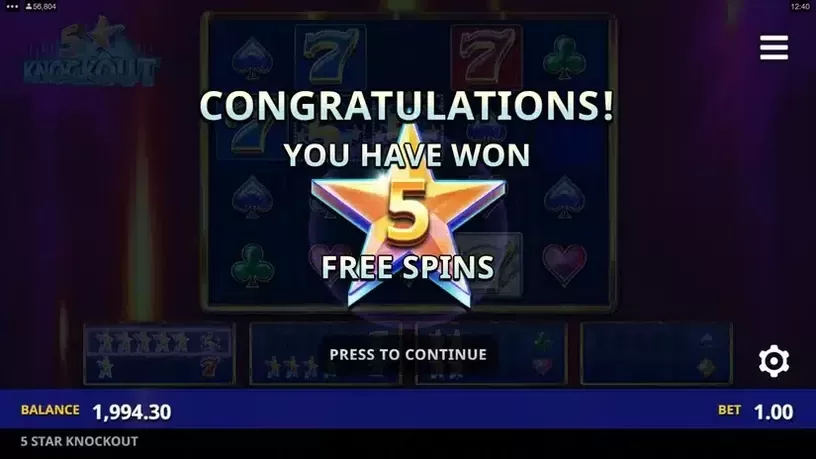 5 Star Knockout slot screenshot 4
