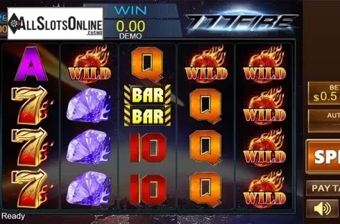 Reels screen. 777 Fire from PlayStar