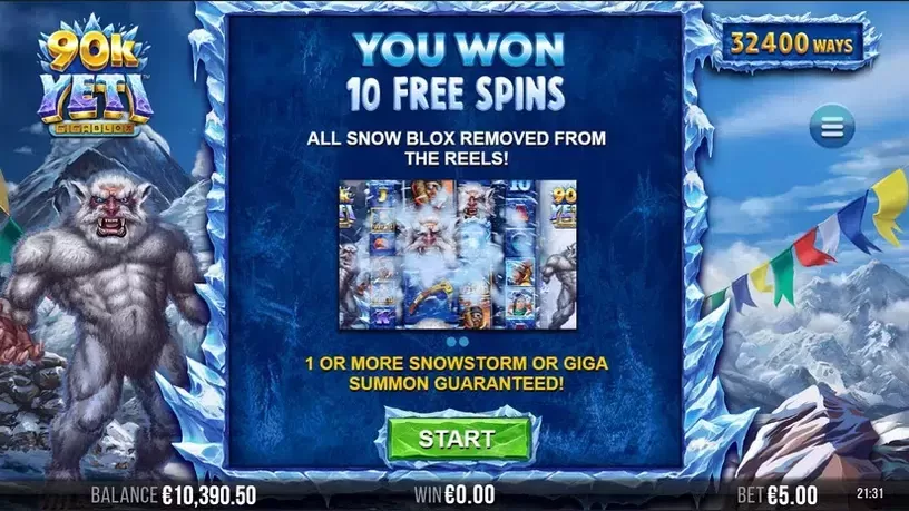 90K Yeti Gigablox slot screenshot 4