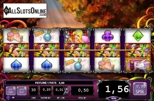Win screen. Alice & The Mad Tea Party from WMS