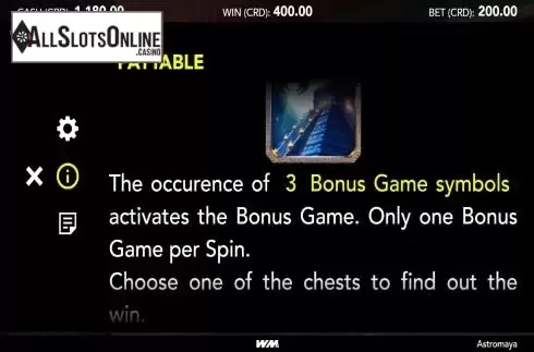 Bonus Game Screen