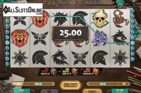 Win Screen 4. Book Of Tattoo from Fugaso