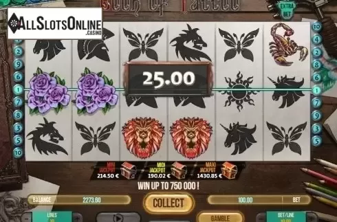 Win Screen 3. Book Of Tattoo from Fugaso