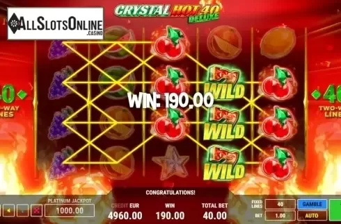 Win Screen. Crystal Hot 40 Deluxe from Fazi