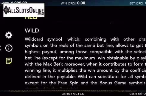Wild feature screen