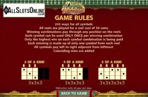 Paytable 1. Double Happiness (SimplePlay) from SimplePlay
