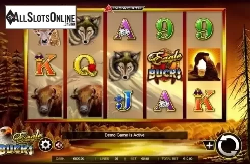Reels screen. Eagle Bucks from Ainsworth