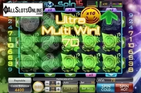 Win Screen 2. Elementrium Spins16 from Genii